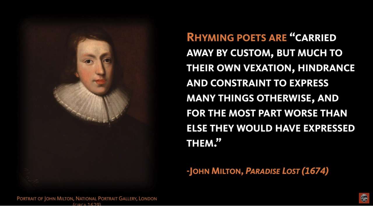 John Milton on Rhyme