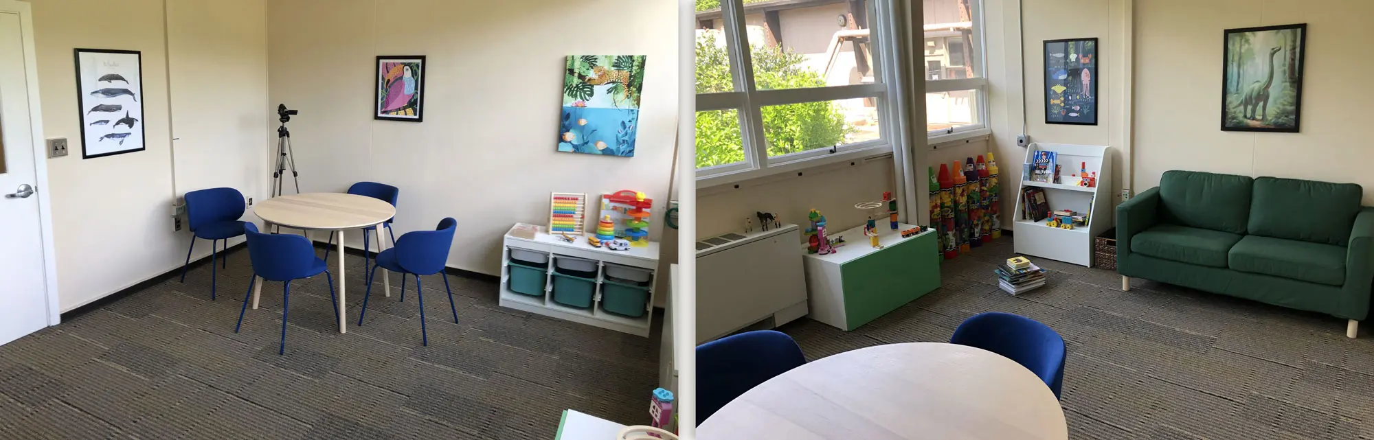 interior of child lab couch table chairs toys