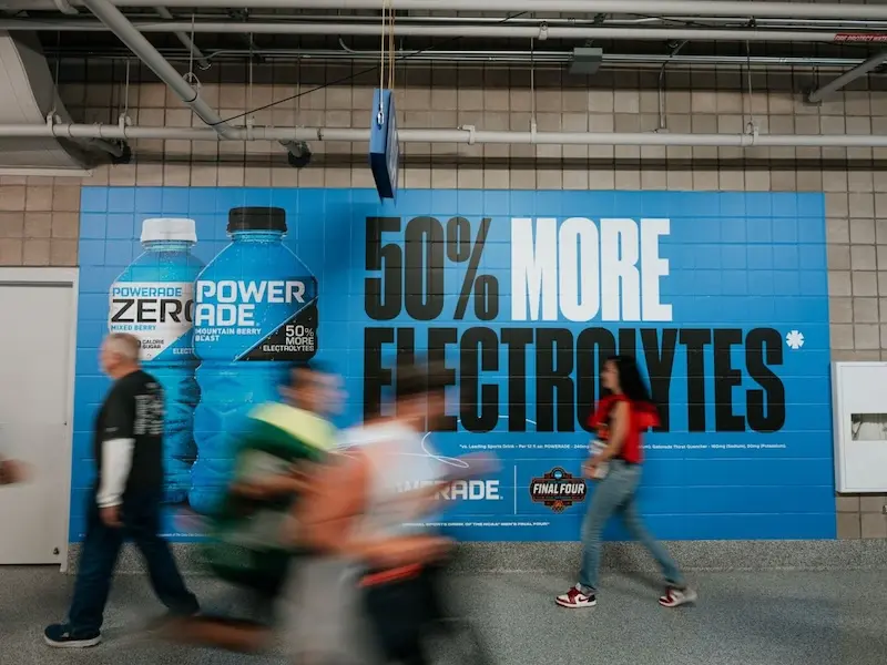 a painted advertisement for Powerade