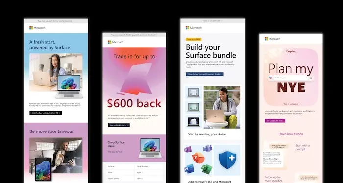 a series of advertisements for Microsoft