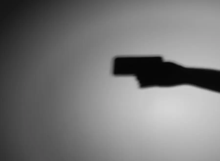 a shadow of a handing pointing an object