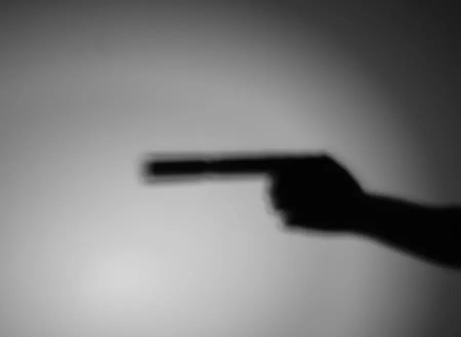 a shadow of a hand holding an object