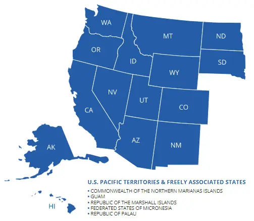 Map of WRGP participating states