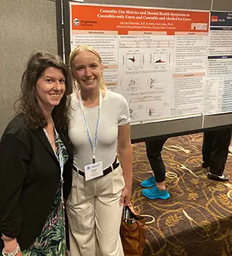 Dr. Cservenka and Alexia Obrochta at the 2025 College on Problems of Drug Dependence Meeting