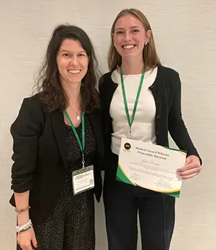 Dr. Cservenka and Julia Donner at the 2025 Research Society on Marijuana Meeting
