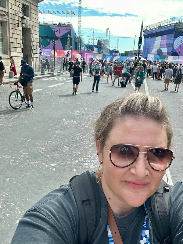 a selfie on the streets of Paris
