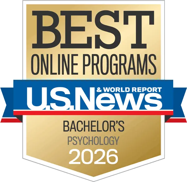 us news number 1 online psychology bachelors 2026 badge
