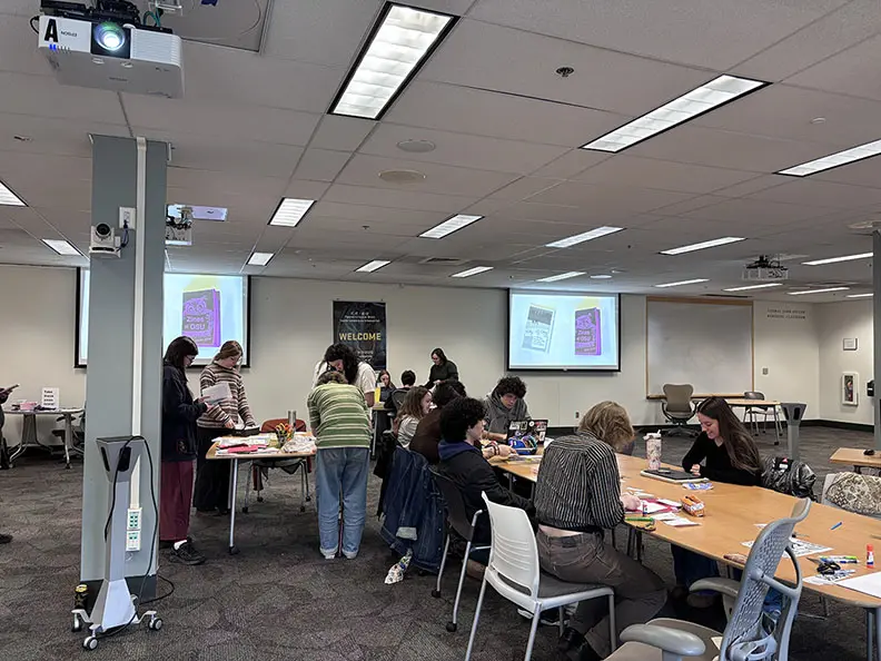 Students during zine workshop