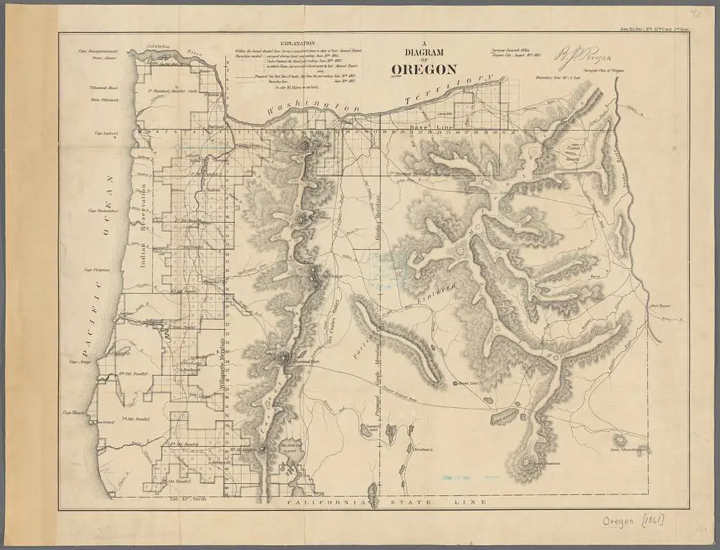 Oregon Vintage Map