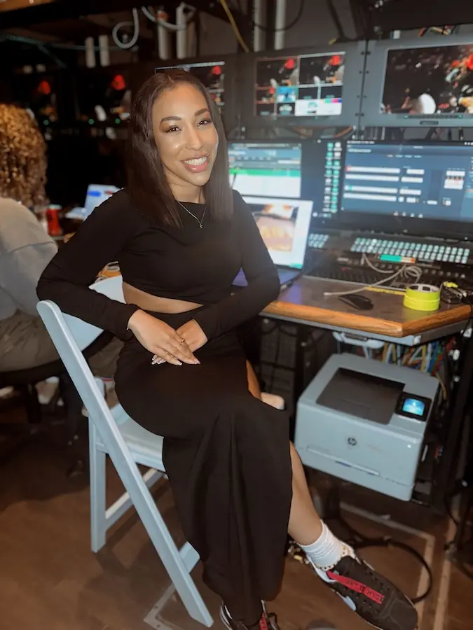 Sierra Lever in a recording studio