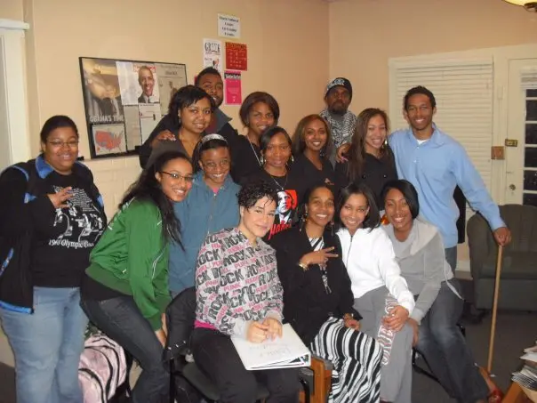 Sierra Lever with a group of people