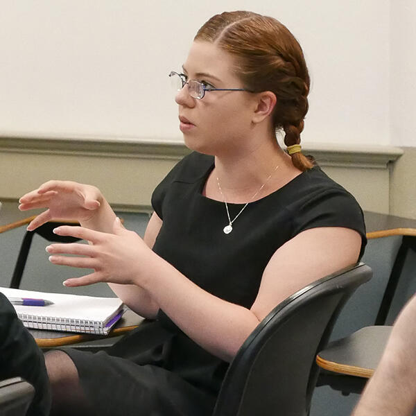 philosophy student in class